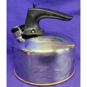 Vintage Paul Revere Ware 1801 Whistling Copper Bottom 1.5qt. Tea Kettle Pot